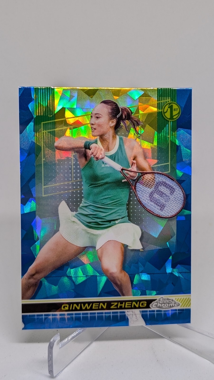 Qinwen Zheng 2024 Topps Chrome Tennis Sapphire 119 1st DJ Maguire