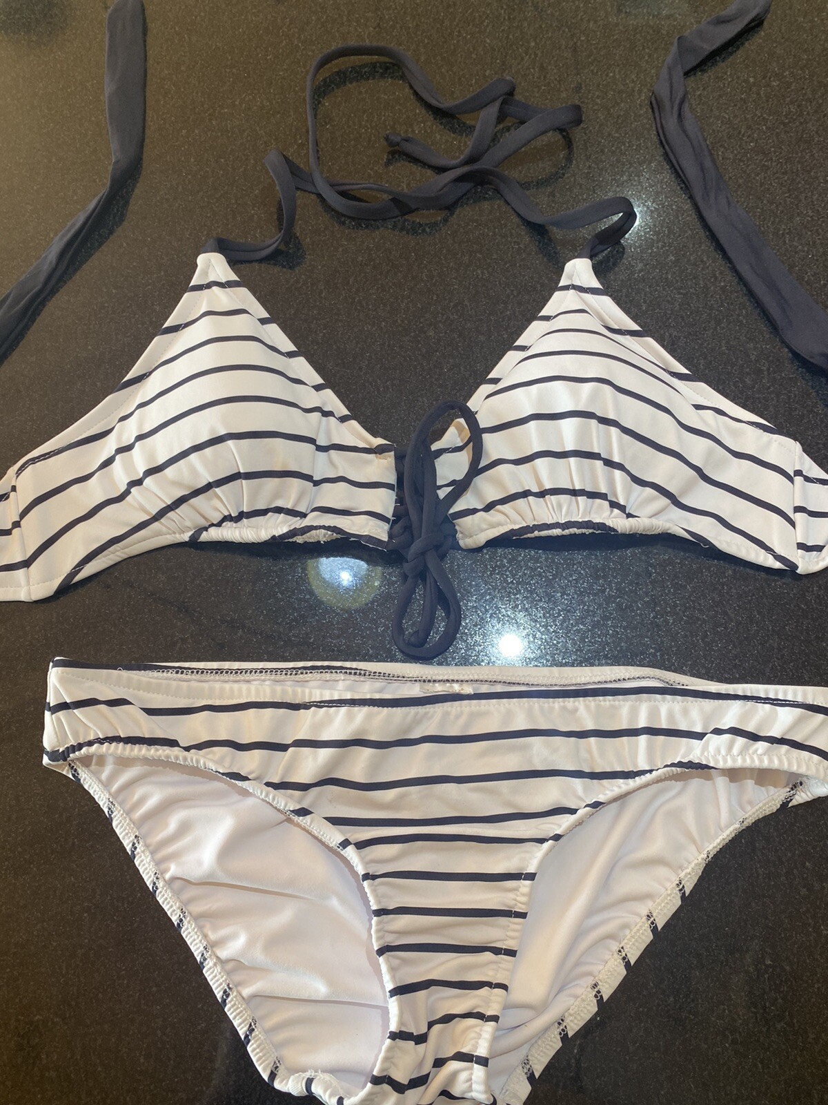 Lascana For Venus Bikini Stripe Black &White Top &Hip… Gem