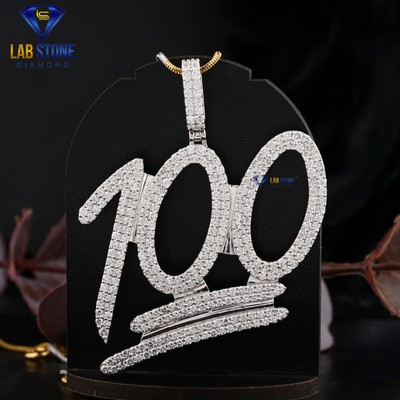 4.60 TDW Round Cut Moissanite Diamond Pendant 10K White Gold Labstone