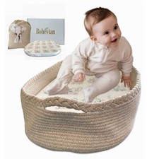 Bohevian Baby Changing Basket - Wipe Clean, Waterproof Pad Cover Raised Foam Pad