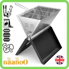 FOLDING PORTABLE BBQ CAMPING GRILL COMPACT FOLDING OUTDOOR STAINLESS STEEL BEACH