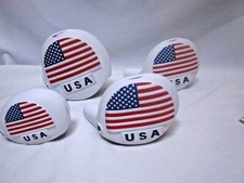 Golf Club Covers Vinylplastic USA White w/ American Flag 1,3,5,H