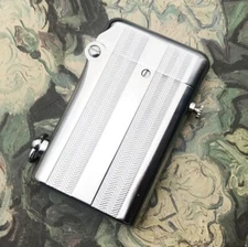 New VINTAGE THORENS Style DOUBLE CLAW AUTOMATIC LIGHTER  SILVER ETCHING