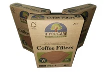 IF YOU CARE Coffee Filters Unbleached Chlorine-Free Size No6 - 3boxes = 300Count