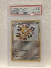 PSA 10 2019 Pokemon MAGNETON - HOLO #SV28 HIDDEN FATES GEM MINT (holo bleed) (1)