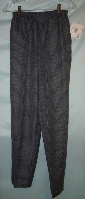 Bobbie Brooks Black White Blue Houndstooth Cotton Pull-on Knit Pants S AVG for sale online | eBay