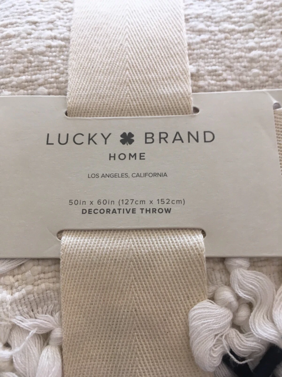 LUCKY BRAND Home Tassel Decorative THROW Blanket 50