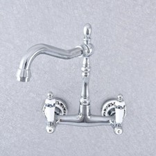Polished Chrome Brass Kitchen Bathroom Sink Swivel Faucet - Wall Mounted ssf770