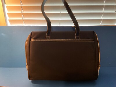 JACK GEORGES - Black Italian Leather Laptop - Briefcase Tote Satchel (Italy)