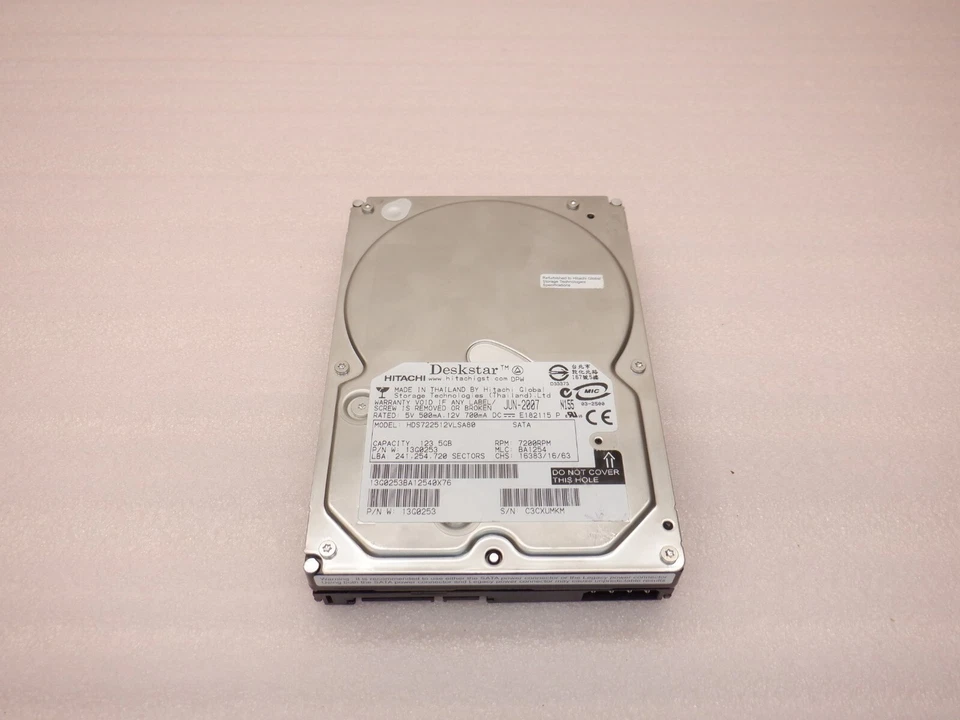 HITACHI DESKSTAR HDS722512VLSA80 123.5GB HARD DISK DRIVE - Image 2 of 4