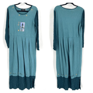 chinese dress ladies 100% Linen A-Line Midi Dress Valencia, Charcoal Black / L main image 0