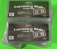 10 DELUXE CURRENCY SLAB LARGE BILL - RIGID, HOLDS 1 U.S. BILL & OTHER CURRENCY