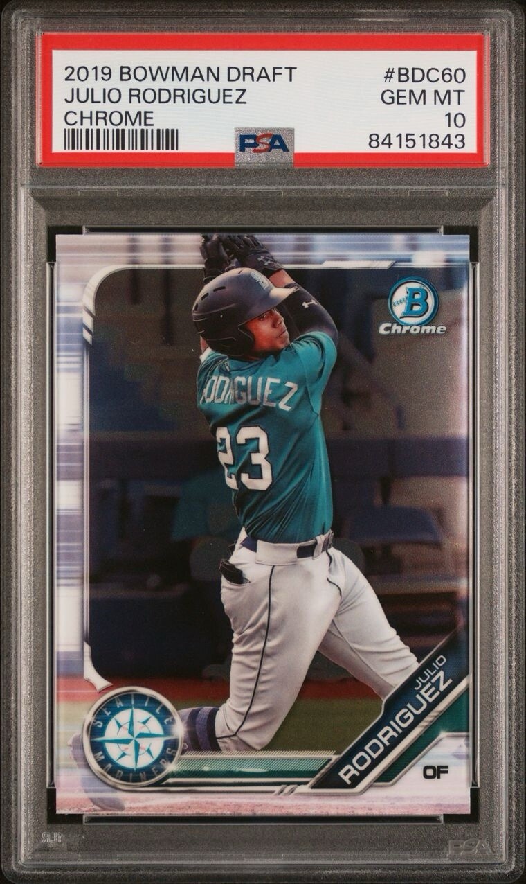 2019 Bowman Chrome Draft Julio Rodriguez Seattle Rookie Card #BDC60 PSA 10