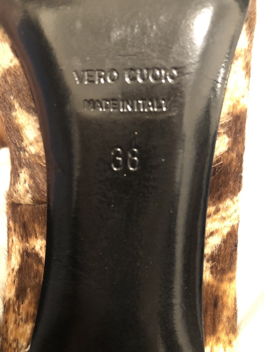 Escarpins Giemme Vero Cuoio - Daim Léopard, Talons Hauts - Taille 39 (US 8.5)