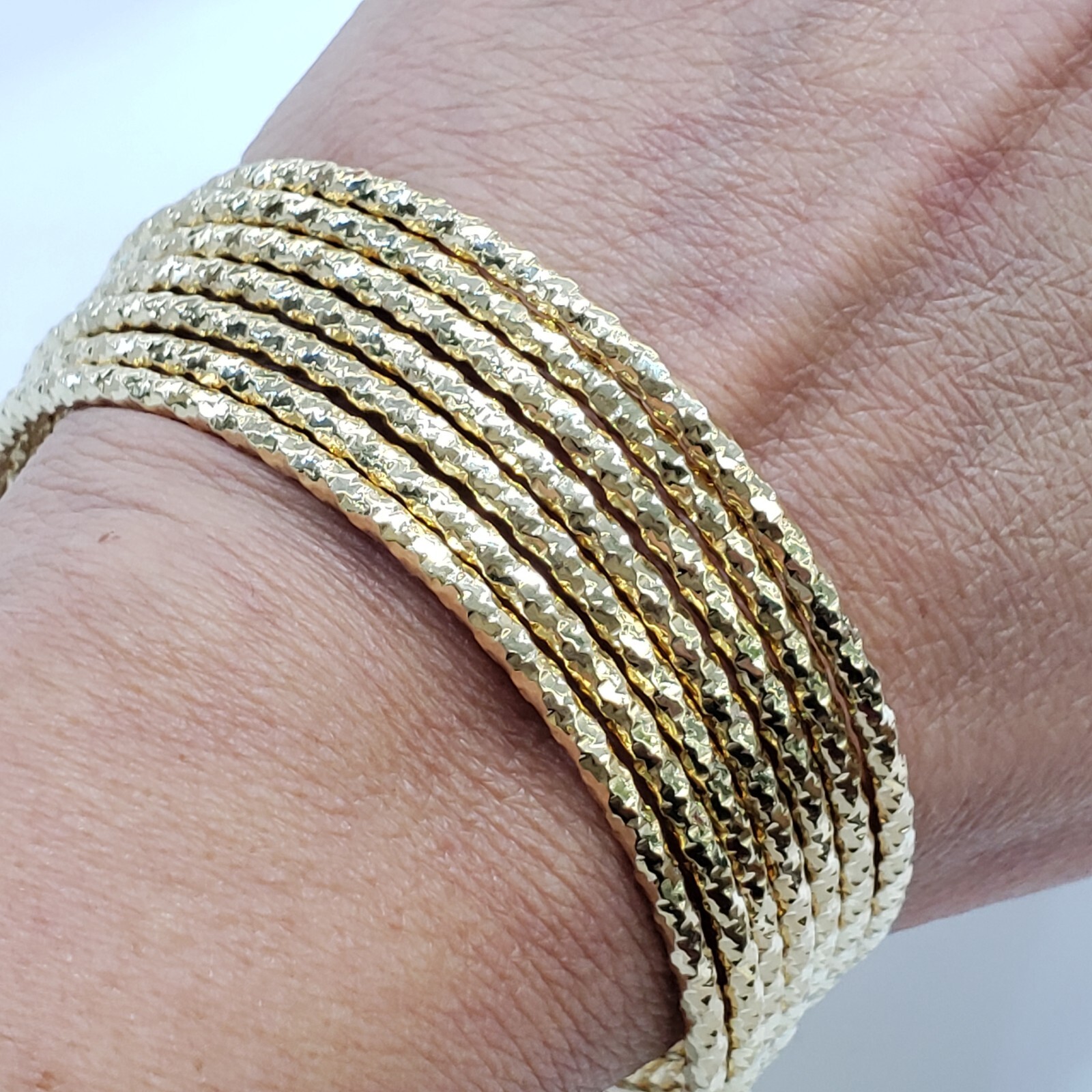 14k Yellow Gold semanario 7 bangles bracelets 2.75 inch eBay