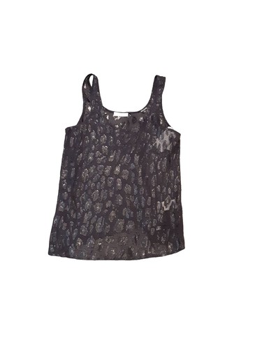 See by Chloe Sheer Cotton Camisole Tunic Blue Diamonde V Neck Size