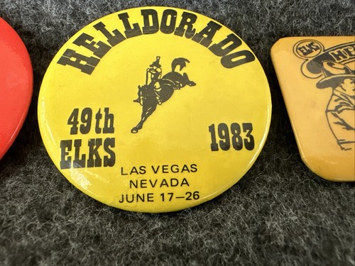 ELKS Helldorado 1982-84 Las Vegas Nevada Rodeo Bucking Bronco Pin Pinback Button - Picture 5 of 21