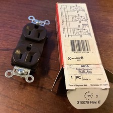 Pass Seymour BR15 Brown Duplex Receptacle NEMA5-15R