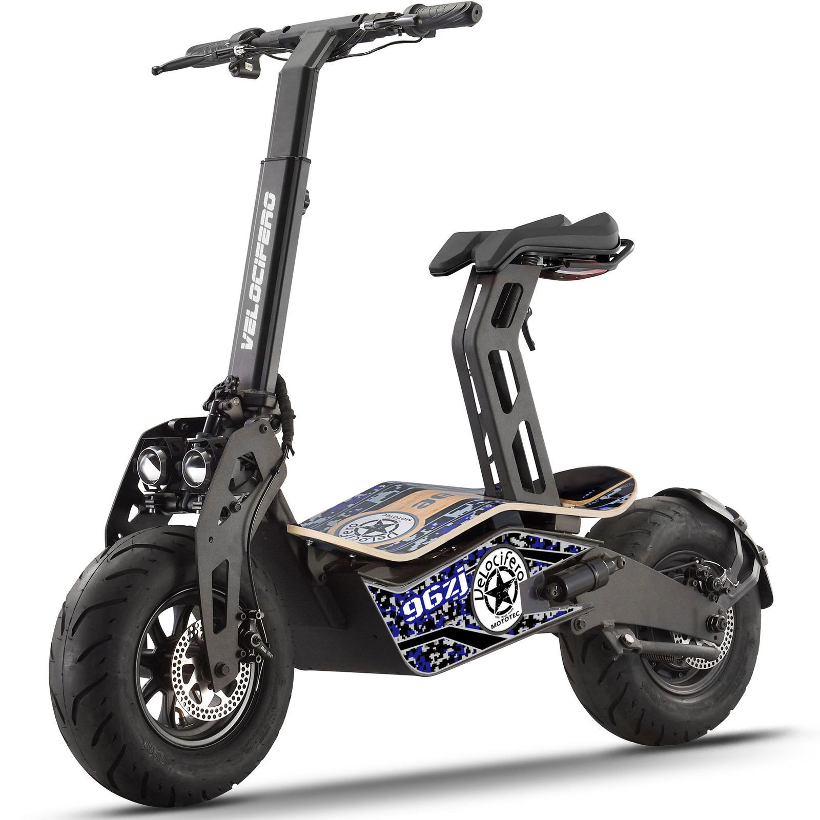 MotoTec Mad 1600W 48V Electric Scooter Powerful Off-Road Rid