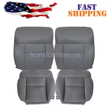 Driver & Passenge Leather Seat Cover Gray For 2004-2008 Ford F-150 STX Super Cab