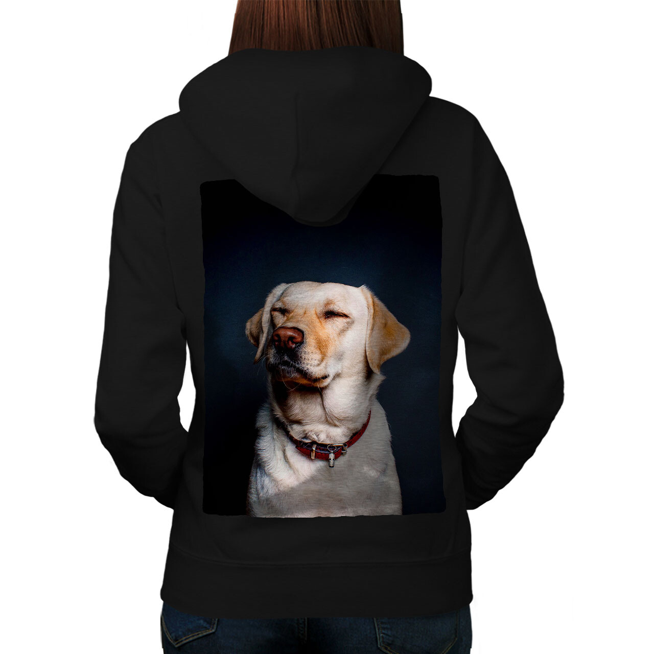 Wellcoda Labrador Dog Photo Relax Womens Hoodie Back