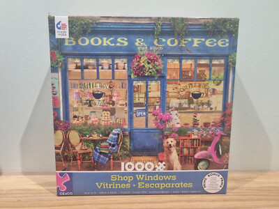 Ceaco 1000 Teile Puzzle Schaufenster Bücher & Kaffee schwer zu finden