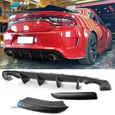 Fits 15-23 Dodge Charger SRT Rear Diffuser Bumper + Add On Side Apron Skirt PP