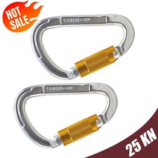 2PCS Auto Locking Carabiner Clips Heavy Duty 25 KN for Climbing Hiking Hammocks
