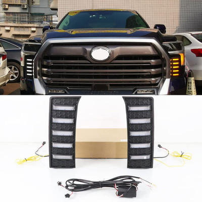 Ecahayaku Compatible Toyota Tundra 2022-2025 White/Amber Drl Sequential