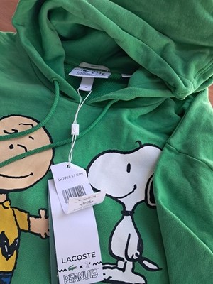 Rare Lacoste x Peanuts Snoopy All Over Print Overhead Hoodie Green