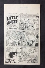 Original Bill Williams Art - LITTLE ANGEL "The Visitors" (4 Full Pages!) 1955