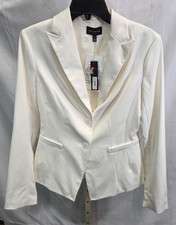 The Limited White Poly/Viscose 2 Button Notch Lapel Blazer Size 4 NWT