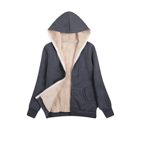 Damen Sherpa Fleece Sweatshirt - ultraweicher & warmer Winterpullover Hoodie - Bild 2 von 9