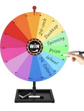 24 Inch Color Prize Wheel Tabletop 14 Slots Heavy Duty Editable Spinning Wheel 
