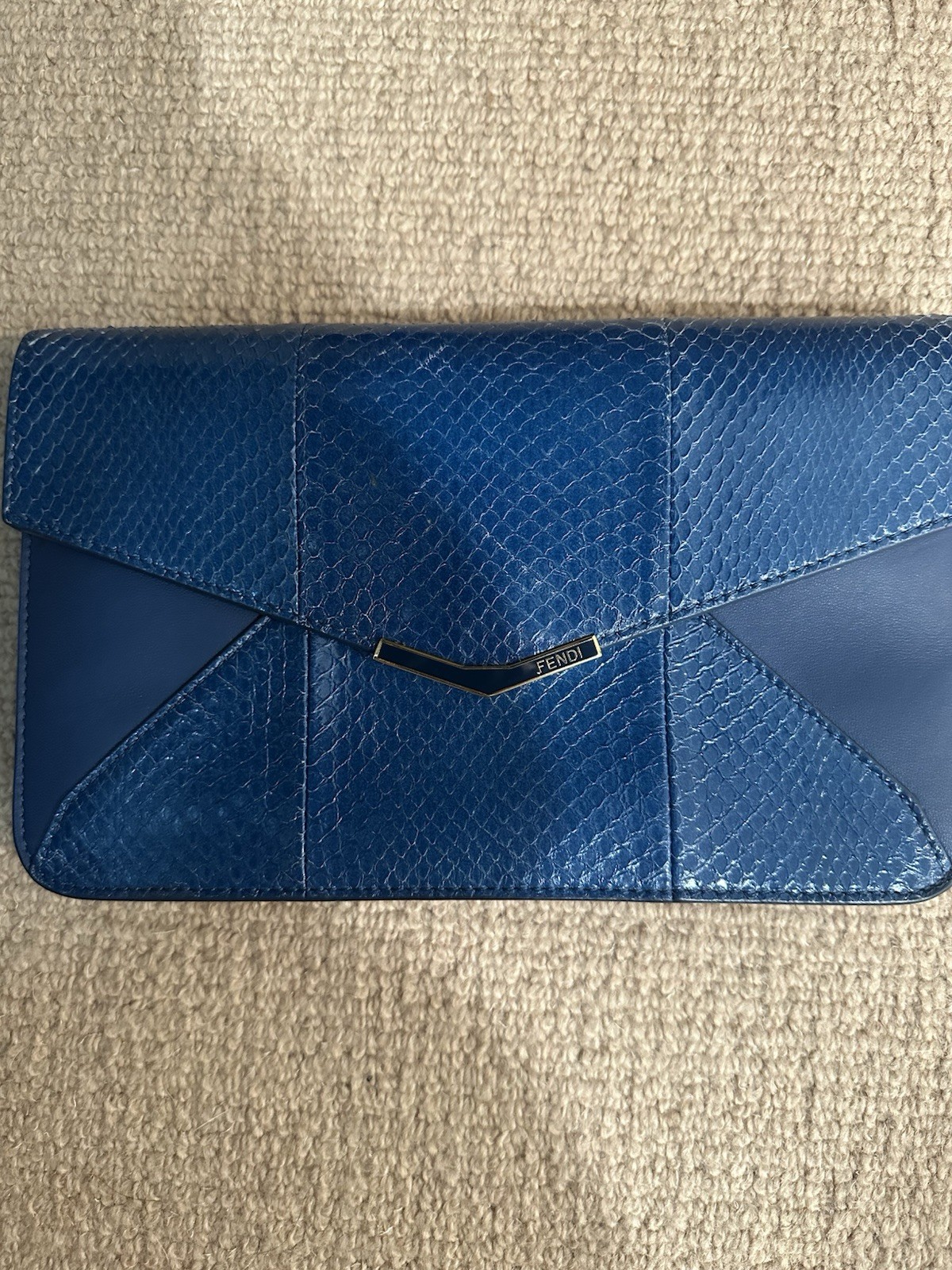 Fendi Python Envelope Clutch - image 1