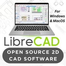 2025 Libre CAD 2D Design Software for Windows/Mac, PDFs, Install Guide, Manual