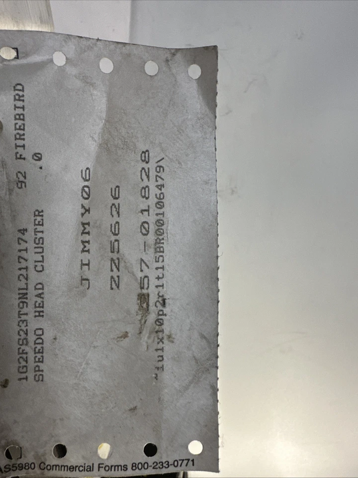 1982-1992 PONTIAC FIREBIRD GAUGE CLUSTER 120MPH WITH TACH A6 Foto 4 de 4