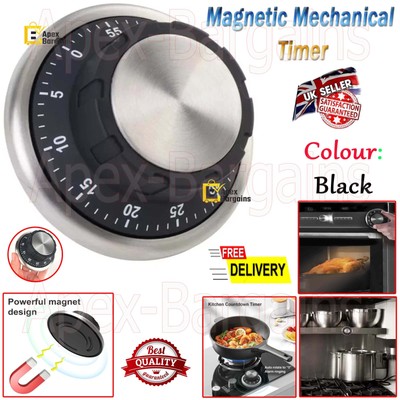 Magnetischer Mechanischer Küchentimer Edelstahl Koch Kochen Backen Lauter Alarm