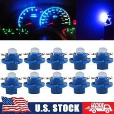 10x T5 B8.4d Blue Led Bulbs Car Interior Dashboard Wedge Instrument Panel Light