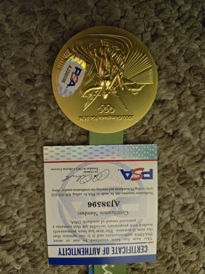 Ryan Lochte 💥 🏅 MEDALHA DE OURO 🏅 💥 Autenticação Automática (PSA) CERTIFICADO DE AUTENTICIDADE - Imagem 3 de 3