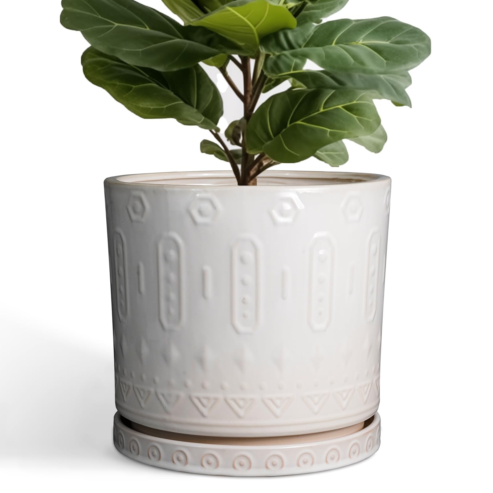Ceramic Pots for Plants 12 Inch - Large Ceramic Planters for Indoor Plants Ou...