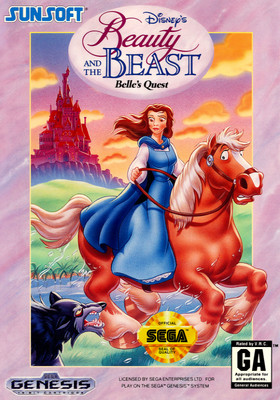 Beauty and the Beast Belle's Quest Wall Art Print Sega Genesis Poster Pick Size