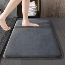 Super Absorbent Coral Velvet Bathroom Floor Mat Non-Slip Bath Door Rug Soft
