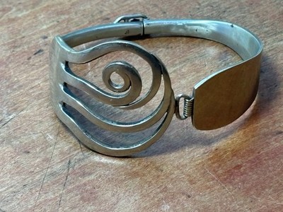 Vintage Handcrafted - Berndorf - OSO BMF Alpacca - Fork Cuff Bracelet - Hinged