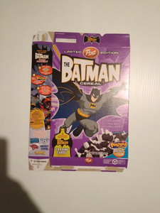 "THE BATMAN" ANIMATED LTD. EDITION POST CEREAL BOX FLAT W/ TRADING CARDS ON BACK