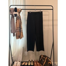 Quince Ultra-Stretch Ponte Wide Leg Pants Black High Rise Trousers Small NWT