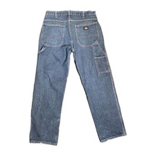 Dickies Carpenter Jeans Adult 33x32 Blue Denim Relaxed Fit Straight Leg