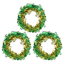 75 Feet St Patricks Day Tinsel Garland, Green Wire Tinsel Shamrock Garlands for