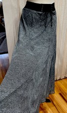 Women's Drawstring Waist Slim Fit Lined A-Line Maxi Long Skirt