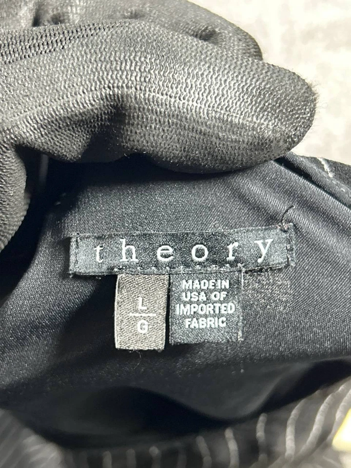 Camiseta sin mangas Theory para mujer grande negra blanca Foto 3 de 4